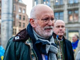 Three Years Of War In Ukraine Demonstration Held In Amsterdam.