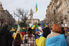 Protest - 3rd Anniversary On The War Ukraine-Russia, In Porto, Portugal