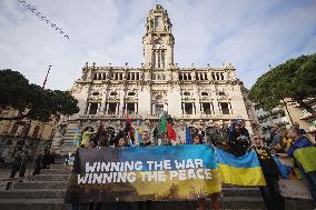 Protest - 3rd Anniversary On The War Ukraine-Russia, In Porto, Portugal