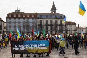 Protest - 3rd Anniversary On The War Ukraine-Russia, In Porto, Portugal