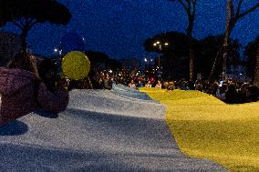 Demonstrators In Rome Mark Third Anniversary Of Russia's War In Ukraine