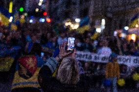 Demonstrators In Rome Mark Third Anniversary Of Russia's War In Ukraine