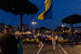 Demonstrators In Rome Mark Third Anniversary Of Russia's War In Ukraine