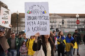 Protest - 3rd Anniversary On The War Ukraine-Russia, In Porto, Portugal