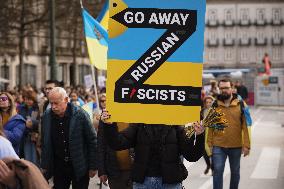 Protest - 3rd Anniversary On The War Ukraine-Russia, In Porto, Portugal