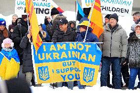 Rally In Toronto, Canada, To Support Ukraine On Third Anniversary Of Russia's Full-scale Invasion.