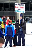 Rally In Toronto, Canada, To Support Ukraine On Third Anniversary Of Russia's Full-scale Invasion.