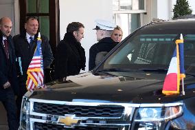 Emmanuel Macron departs from the White House  - Washington