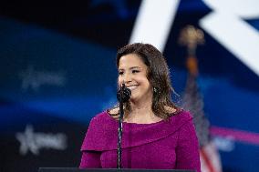 United Nations Ambassador-designate Elise Stefanik Speaks At CPAC 2025.