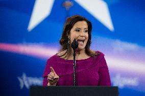 United Nations Ambassador-designate Elise Stefanik Speaks At CPAC 2025.