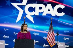 United Nations Ambassador-designate Elise Stefanik Speaks At CPAC 2025.