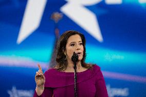 United Nations Ambassador-designate Elise Stefanik Speaks At CPAC 2025.