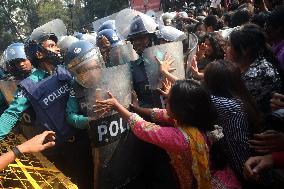 Police Obstruction Of Anti-rape March