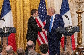 President Macron And Trump Press Conference - DC
