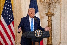 President Macron And Trump Press Conference - DC