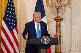 President Macron And Trump Press Conference - DC