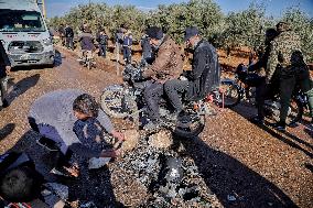 Drone Strike in Idlib Countryside - Syria