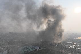 Fire in Nanjing Comprehensive Free Trade Zone