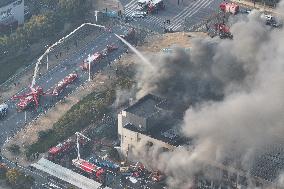 Fire in Nanjing Comprehensive Free Trade Zone