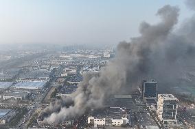Fire in Nanjing Comprehensive Free Trade Zone