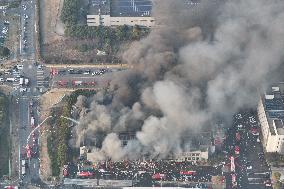 Fire in Nanjing Comprehensive Free Trade Zone