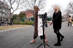 Alina Habba talks to reporters - Washington