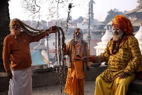 Eve Of Maha Shivaratri Festival At The Pashupatinath Temple.