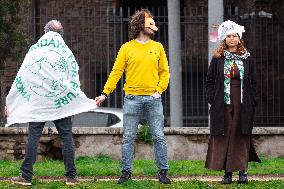 Climate Activists Flash-Mob During COP26 In Rome.