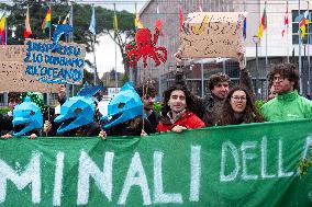 Climate Activists Flash-Mob During COP26 In Rome.