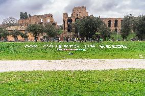 Climate Activists Flash-Mob During COP26 In Rome.