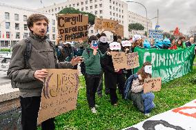 Climate Activists Flash-Mob During COP26 In Rome.