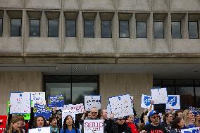 DOGE Protest At Health And Human Services Offices In Washington