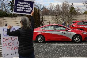 DOGE Protest At Health And Human Services Offices In Washington