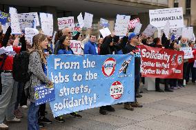 DOGE Protest At Health And Human Services Offices In Washington