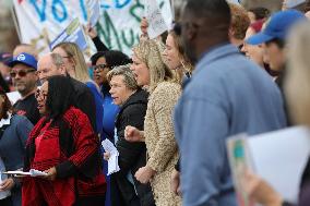 DOGE Protest At Health And Human Services Offices In Washington