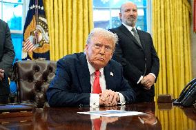 Donald Trump signs an executive order - Washington
