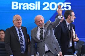 Brazilian President Luiz Inacio Lula Da Silva Opens The BRICS Sherpas Meeting