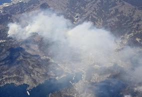 Forest fire in northeastern Japan