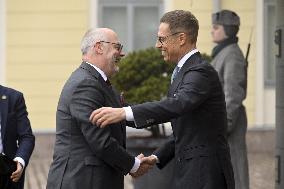 Finnish President Alexander Stubb and Estonian President Alar Karis meeting in Helsinki