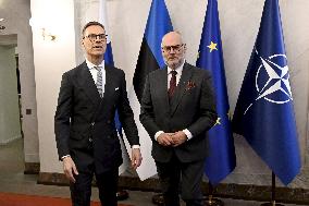 Finnish President Alexander Stubb and Estonian President Alar Karis meeting in Helsinki