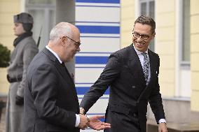 Finnish President Alexander Stubb and Estonian President Alar Karis meeting in Helsinki