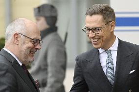 Finnish President Alexander Stubb and Estonian President Alar Karis meeting in Helsinki