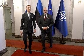 Finnish President Alexander Stubb and Estonian President Alar Karis meeting in Helsinki