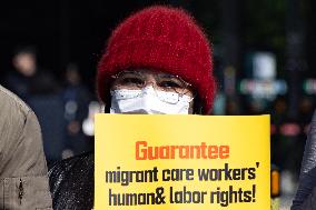 Activists Demand Rights For Migrant Domestic Care Workers In Seoul