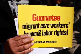 Activists Demand Rights For Migrant Domestic Care Workers In Seoul