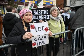 Pro Palestine Protest In Front Of The Islamic Society Of Bayridge In Bayridge Brooklyn New York