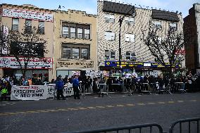 Pro Palestine Protest In Front Of The Islamic Society Of Bayridge In Bayridge Brooklyn New York