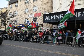 Pro Palestine Protest In Front Of The Islamic Society Of Bayridge In Bayridge Brooklyn New York