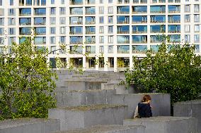 Tourists Visit The Holocaust Memorial Berlin