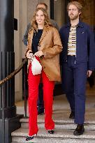 MFW - Maya Thurman-Hawke And Christian Lee Hutson Leaving Their Hotel